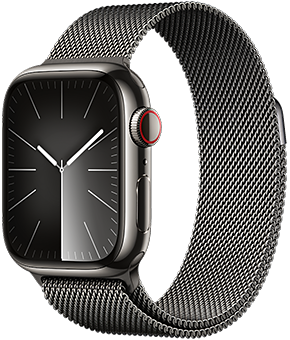 apple watch series 9 lte 45mm edelstahl graphit 1