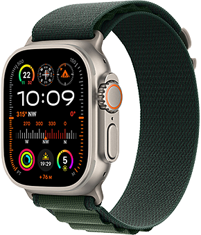 apple watch ultra 2 lte 49mm titan natur alpine dunkelgruen 1