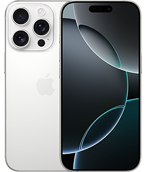 apple iphone 16 pro titan weiss vorne